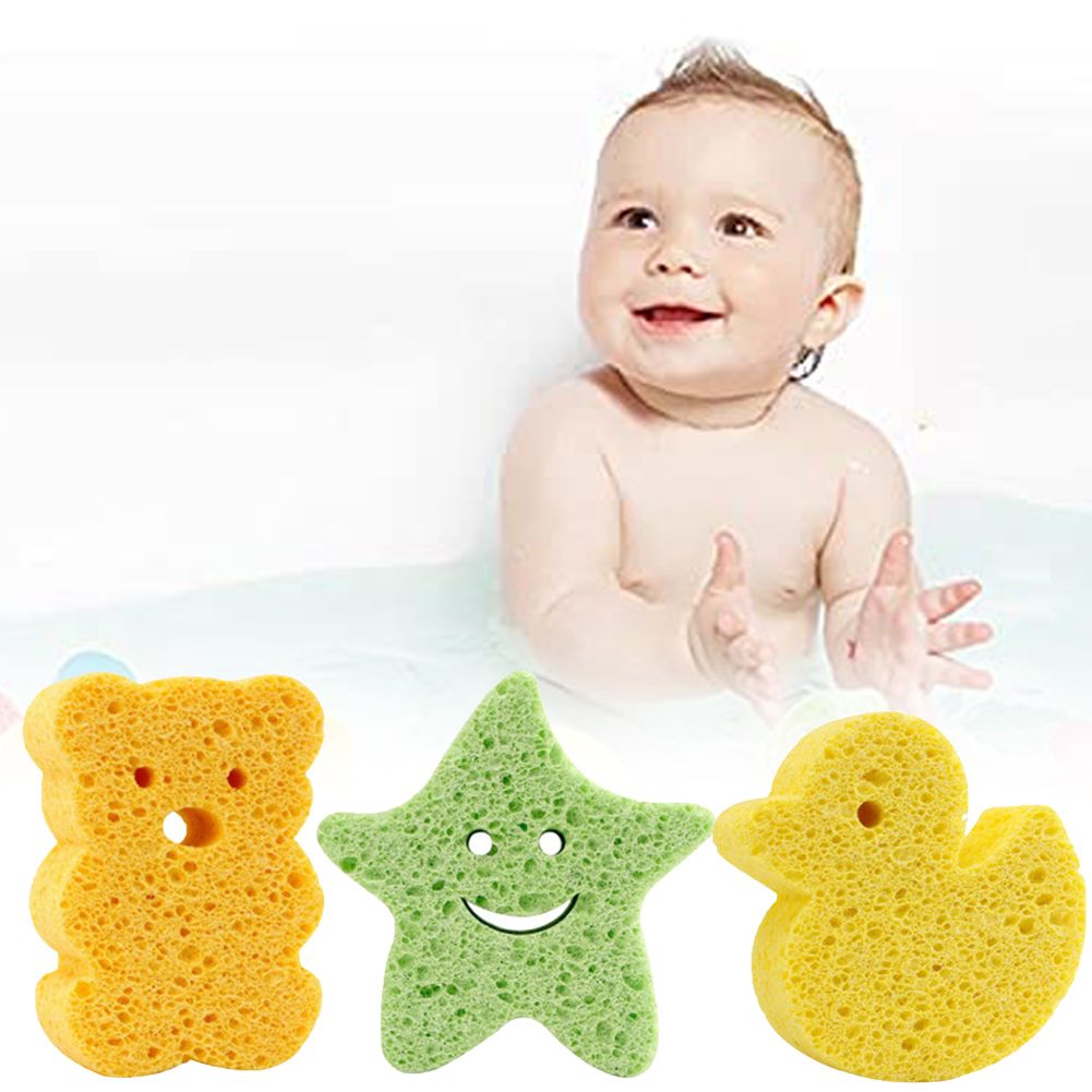 SPRING PARK Baby Bath Sponge Soft Baby Sponge for Bathing,Cute Cartoon  Shapes Kids Bath Sponges for Infants
